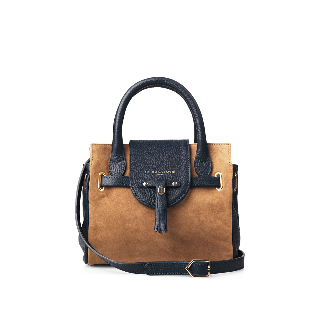 Mini Windsor Handbag Tan/Navy Suede