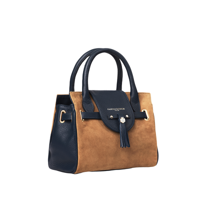 Mini Windsor Handbag Tan/Navy Suede