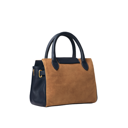 Mini Windsor Handbag Tan/Navy Suede