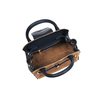 Mini Windsor Handbag Tan/Navy Suede