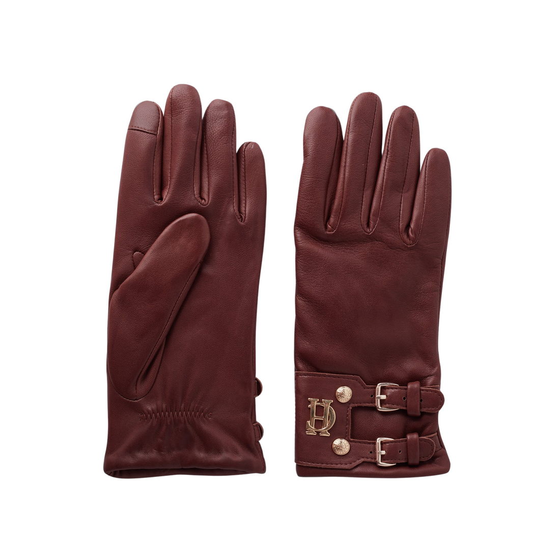 Monogram Leather Gloves Chocolate