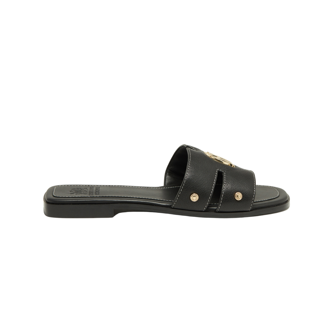 Monogram Slides Black Leather