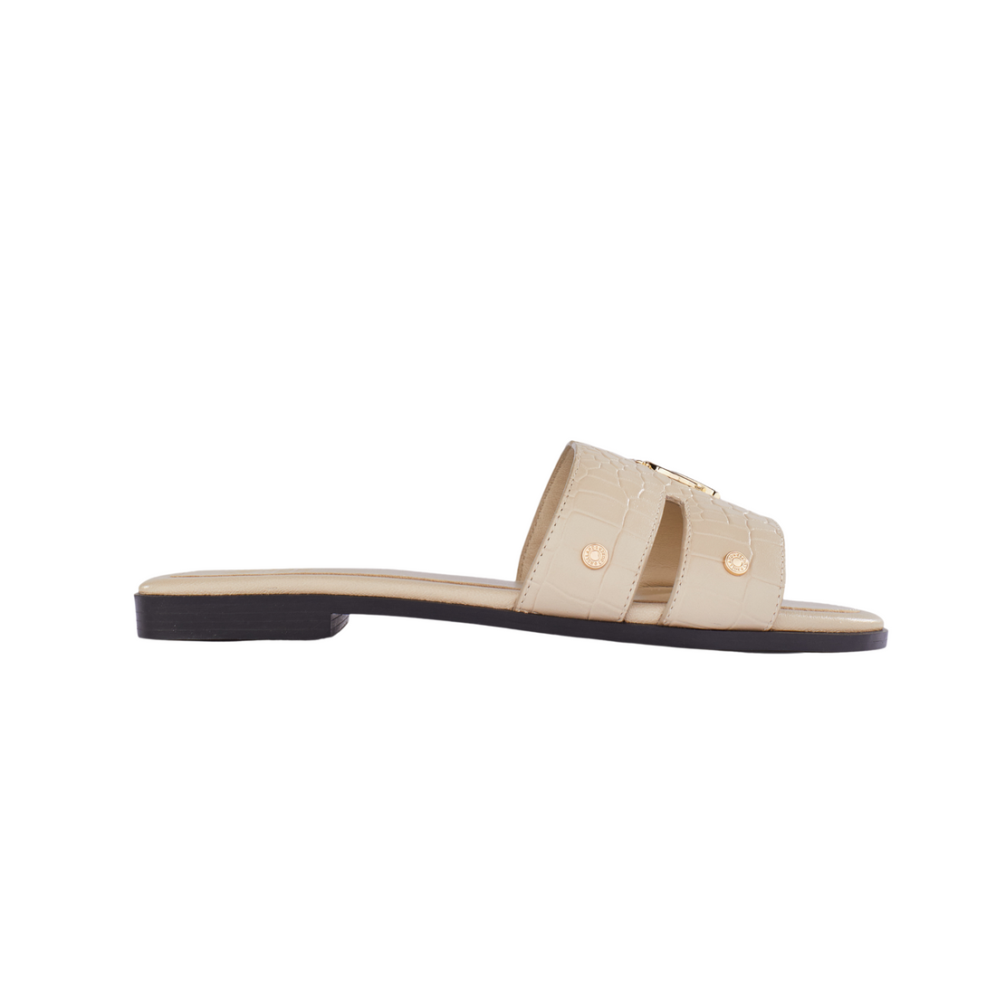 Monogram Slides Taupe Croc