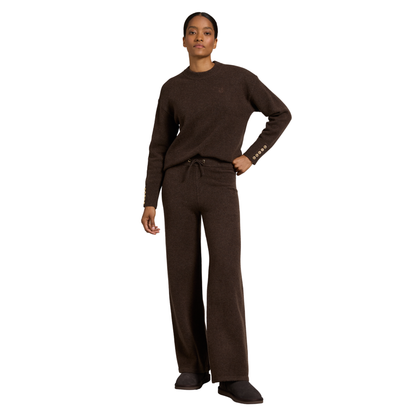 Nina Knitted Wide Leg Pant Chocolate