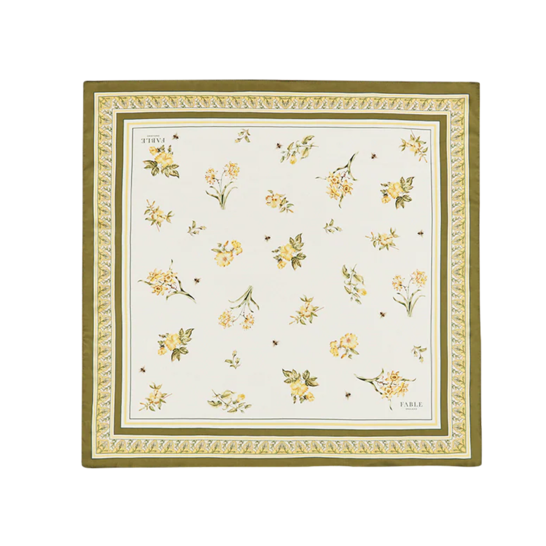 Square Scarf Nouveau Floral Yellow