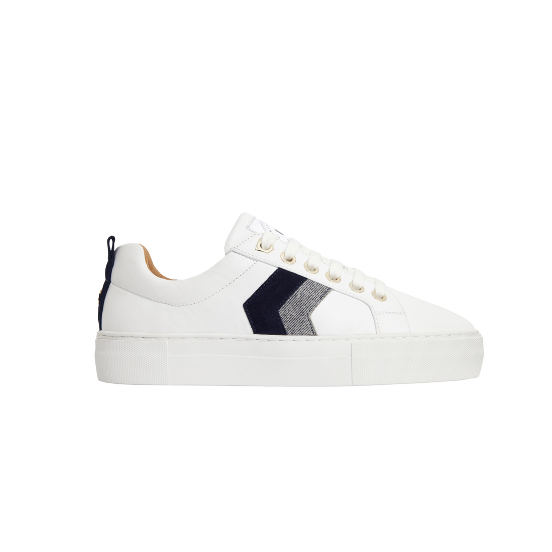 Alexandra Platform Trainer White Navy/Denim