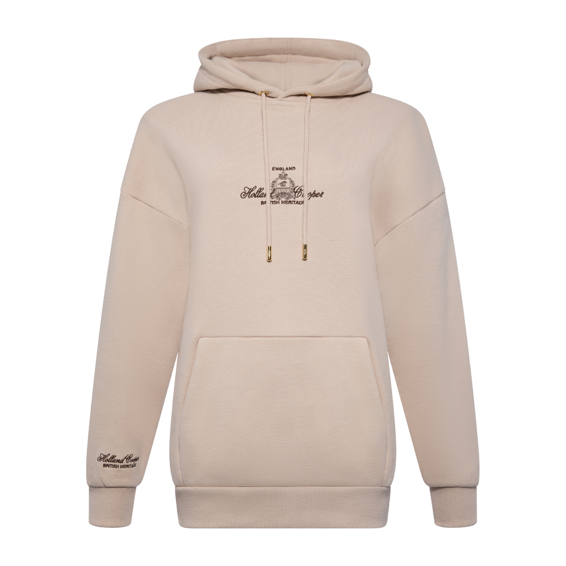 Relaxed Fit Script Hoodie Stone
