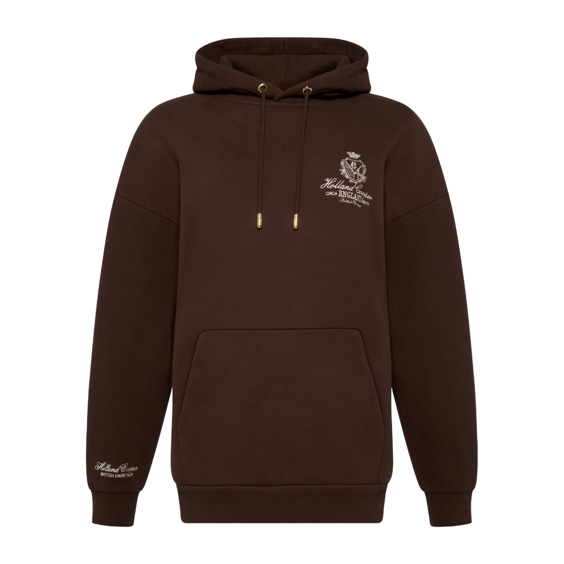 Relaxed Fit Script Hoodie Walnut