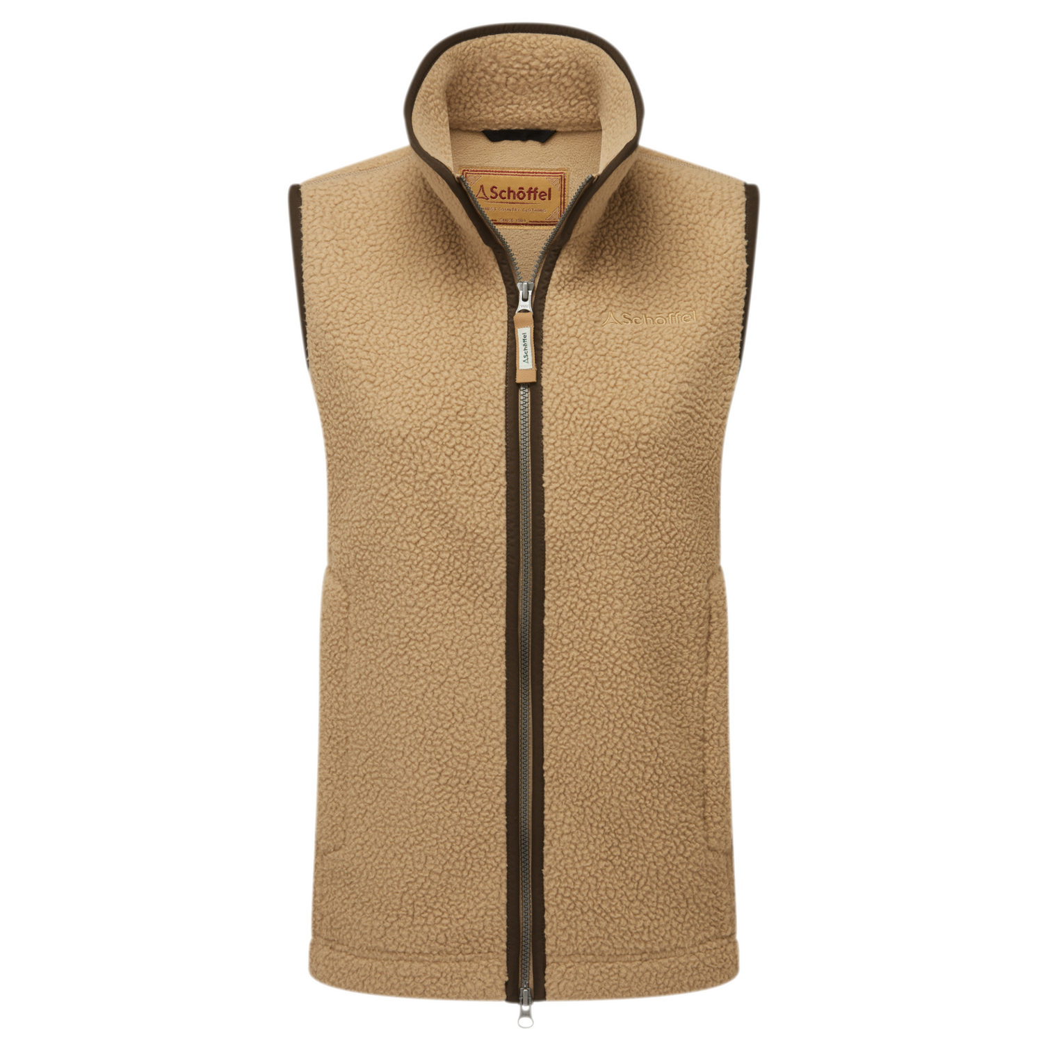 Lyndon Retro Fleece Gilet Tan
