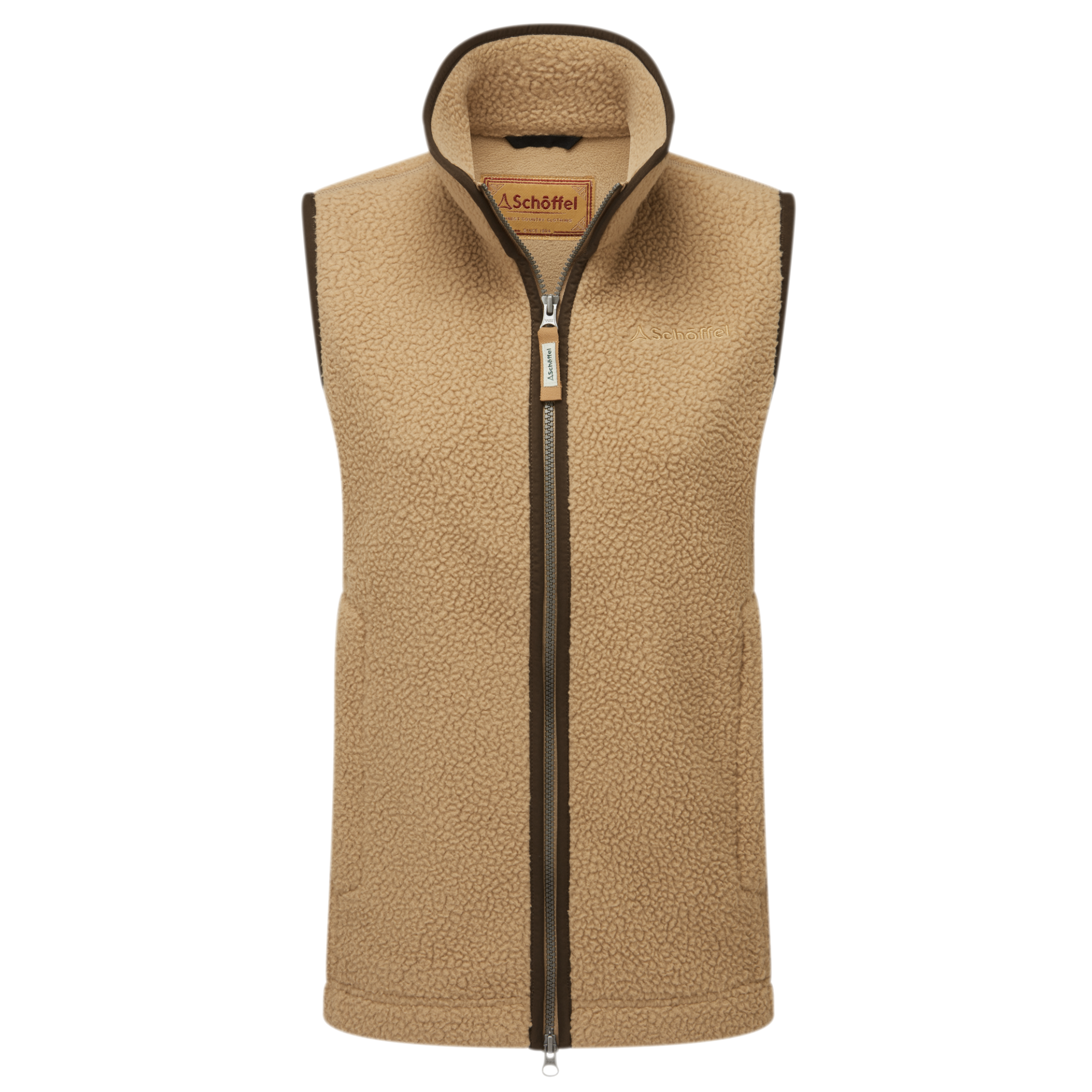 Lyndon Retro Fleece Gilet Tan