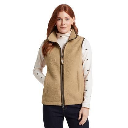 Lyndon Retro Fleece Gilet Tan