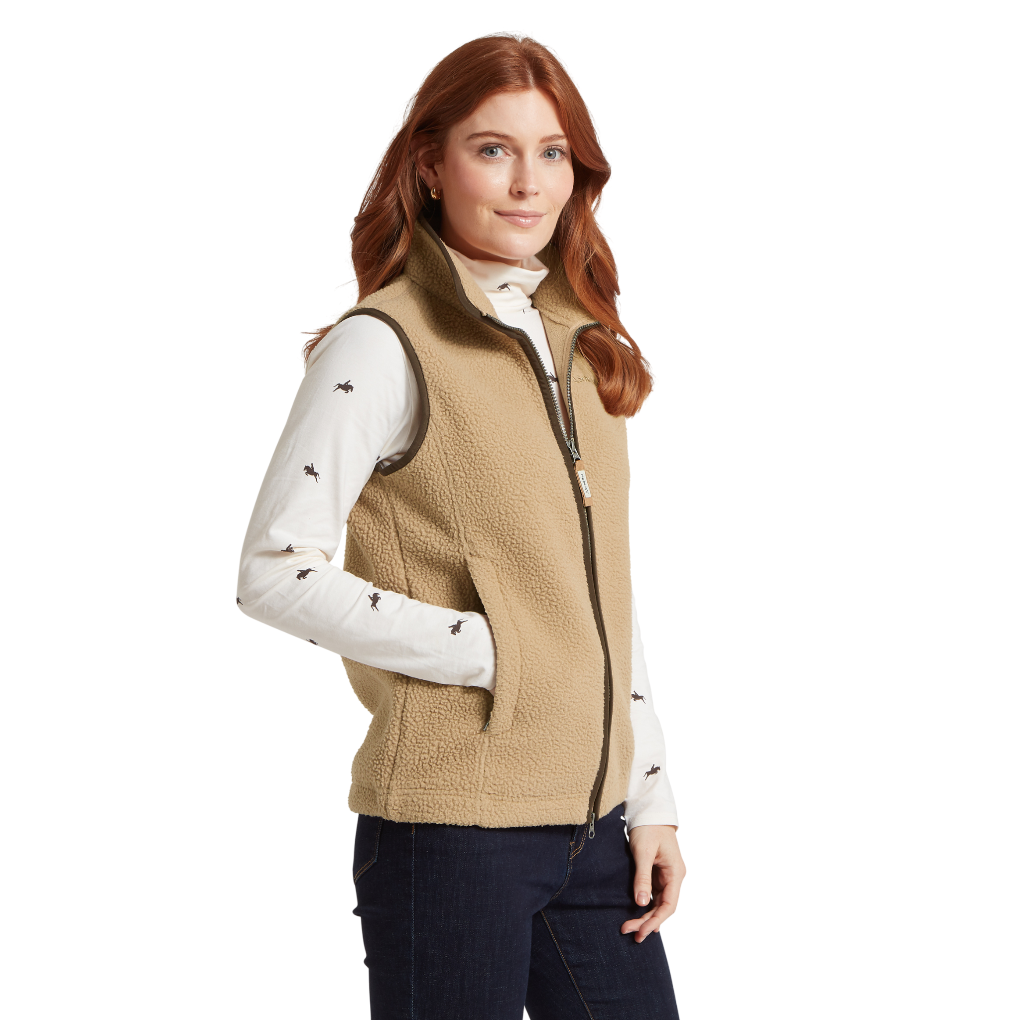 Lyndon Retro Fleece Gilet Tan