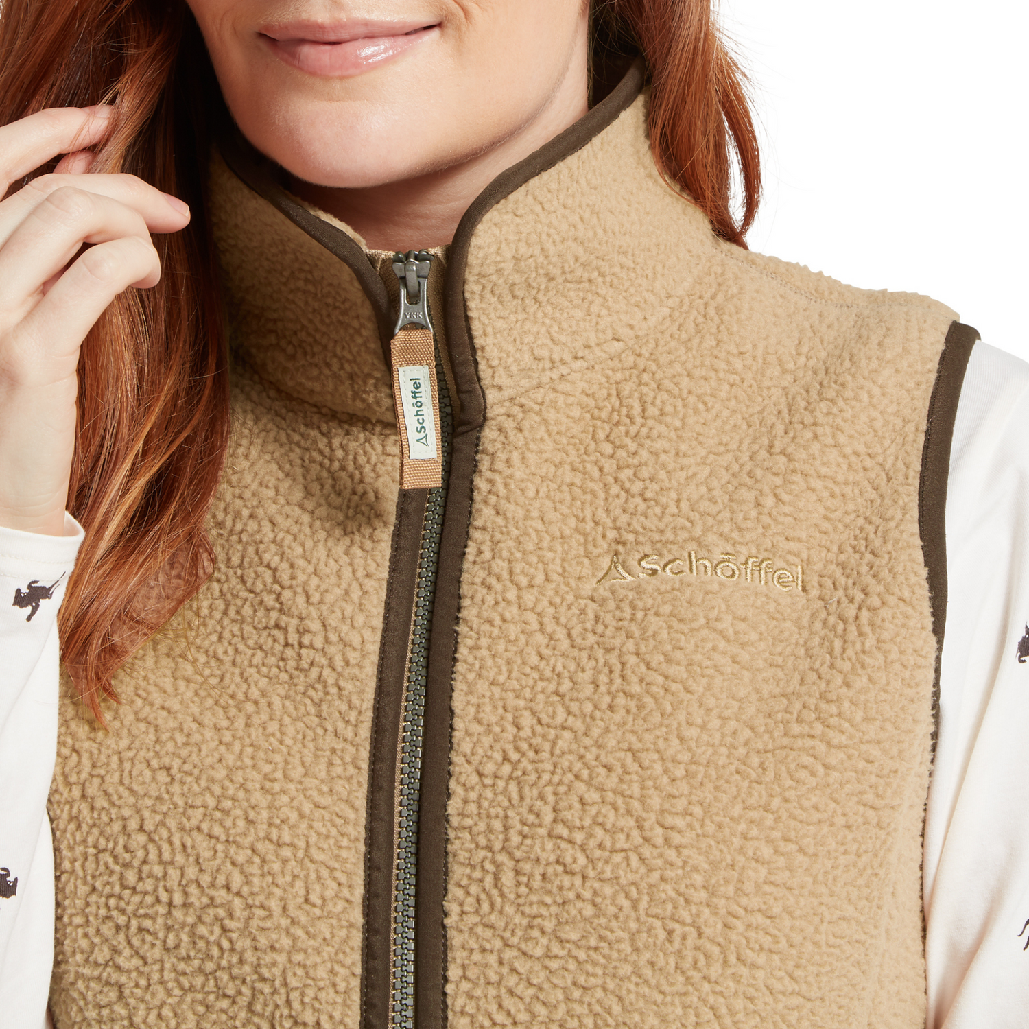 Lyndon Retro Fleece Gilet Tan