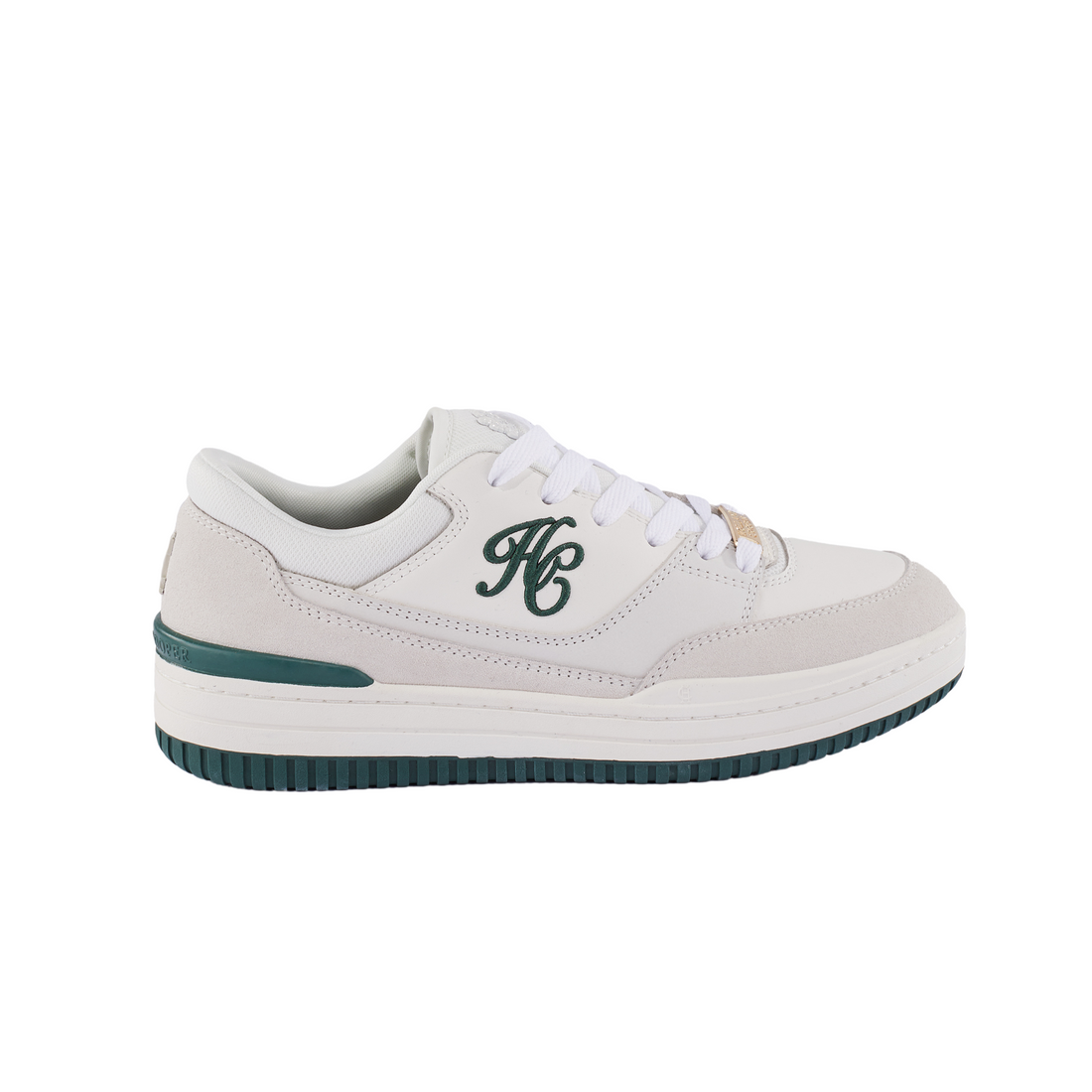 Retro Trainer White Racing Green