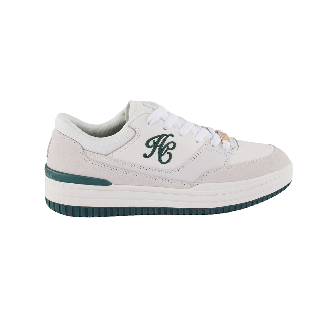 Retro Trainer White Racing Green