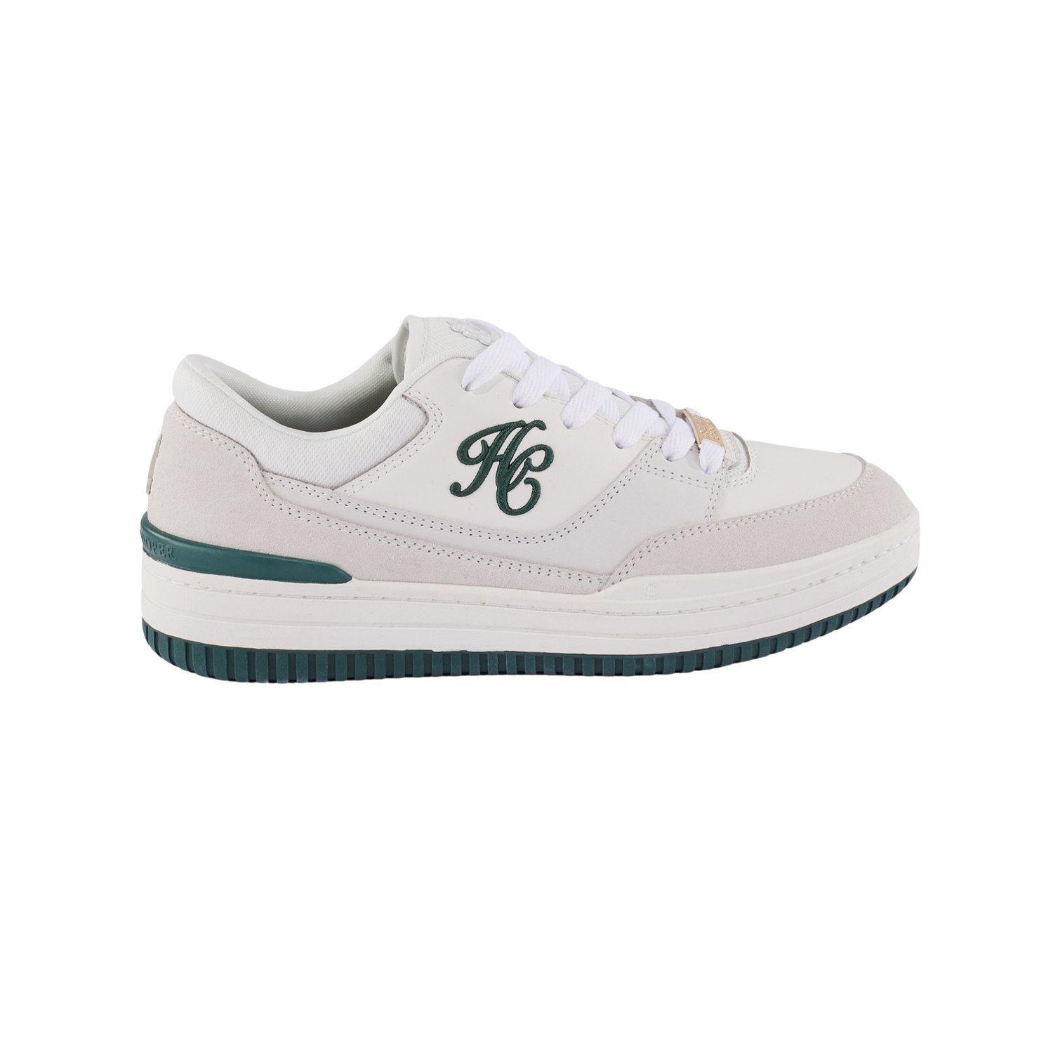 Retro Trainer White Racing Green