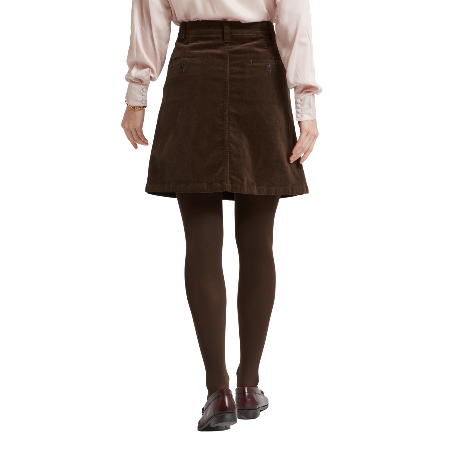 Sage Cord Skirt Chocolate