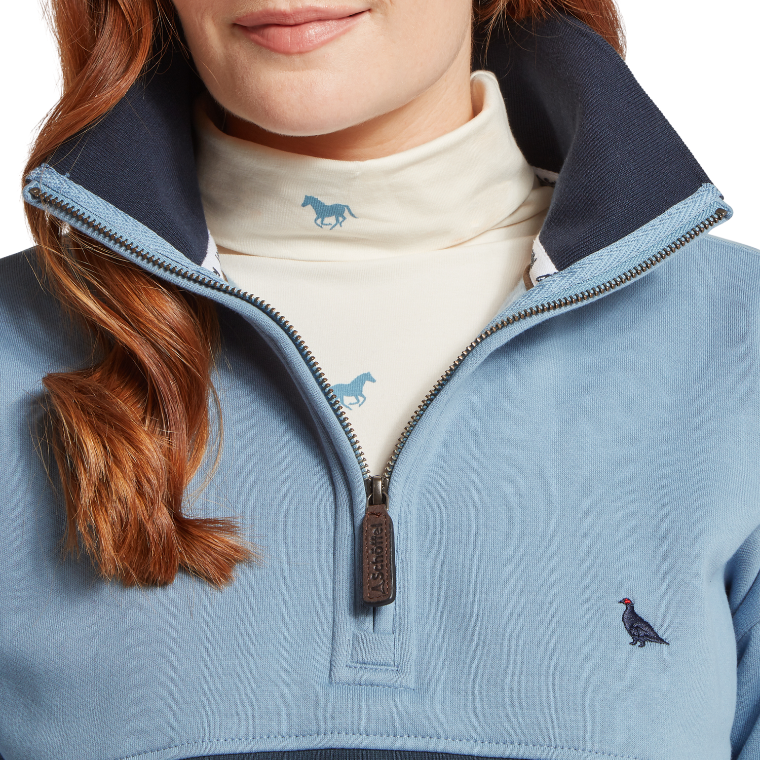 Braunton 1/4 Zip Sweatshirt Blueberry/Lake Blue