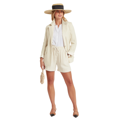 Henley Linen Blazer Oat