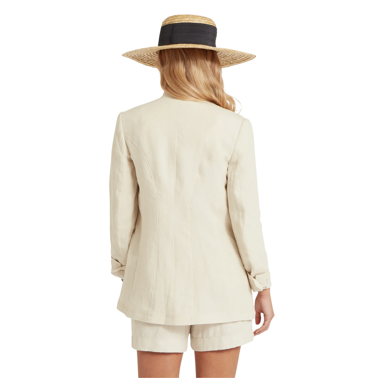 Henley Linen Blazer Oat