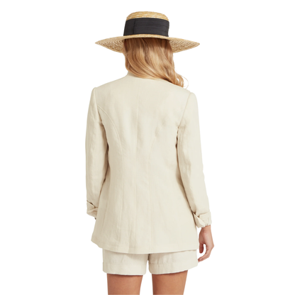 Henley Linen Blazer Oat