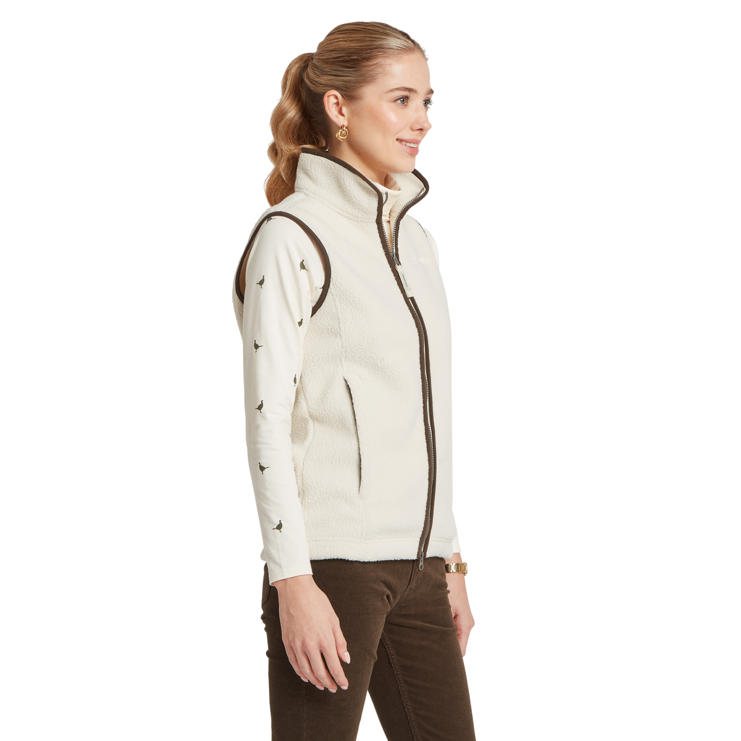 Lyndon Retro Fleece Gilet Soft White
