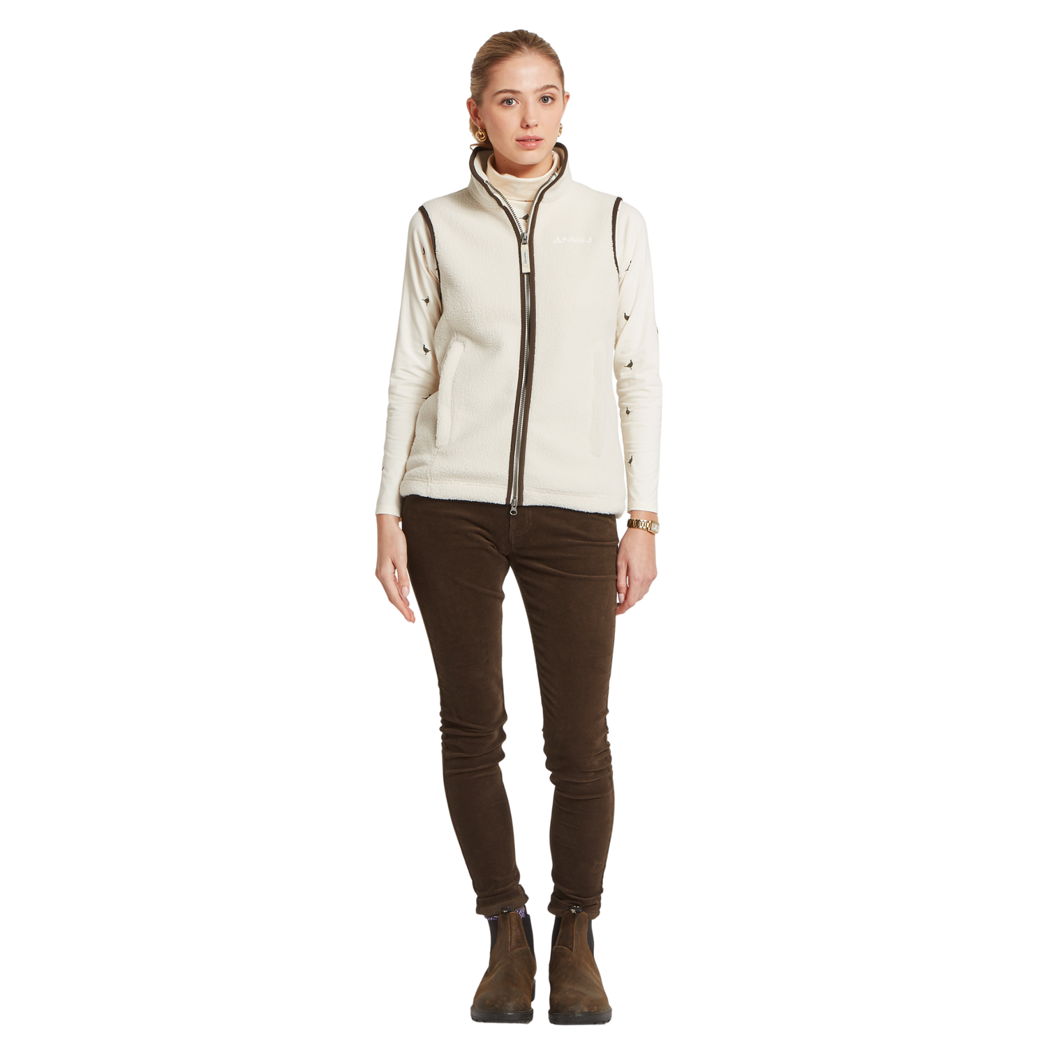 Lyndon Retro Fleece Gilet Soft White