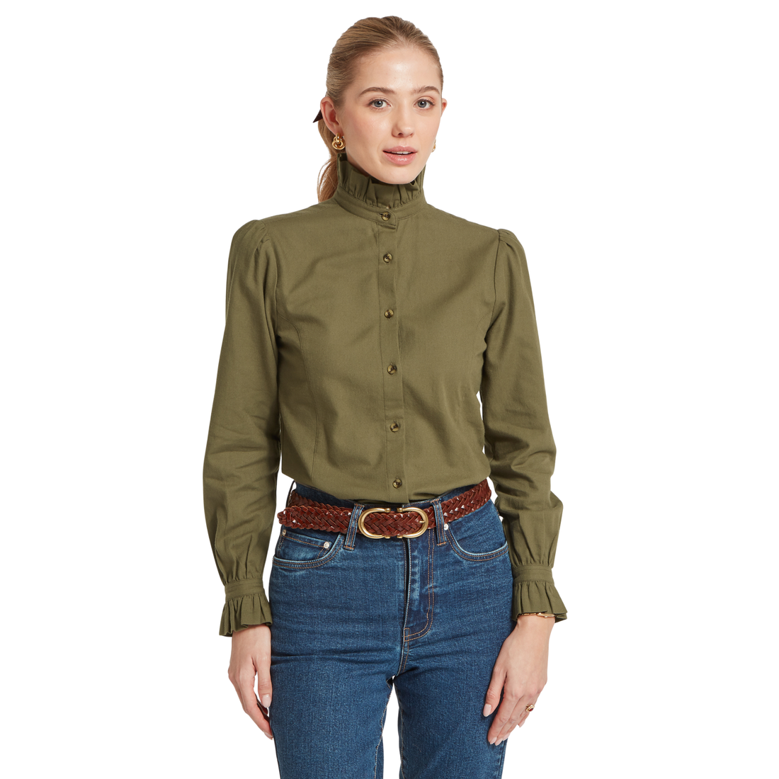Sheringham Shirt Dark Khaki Green