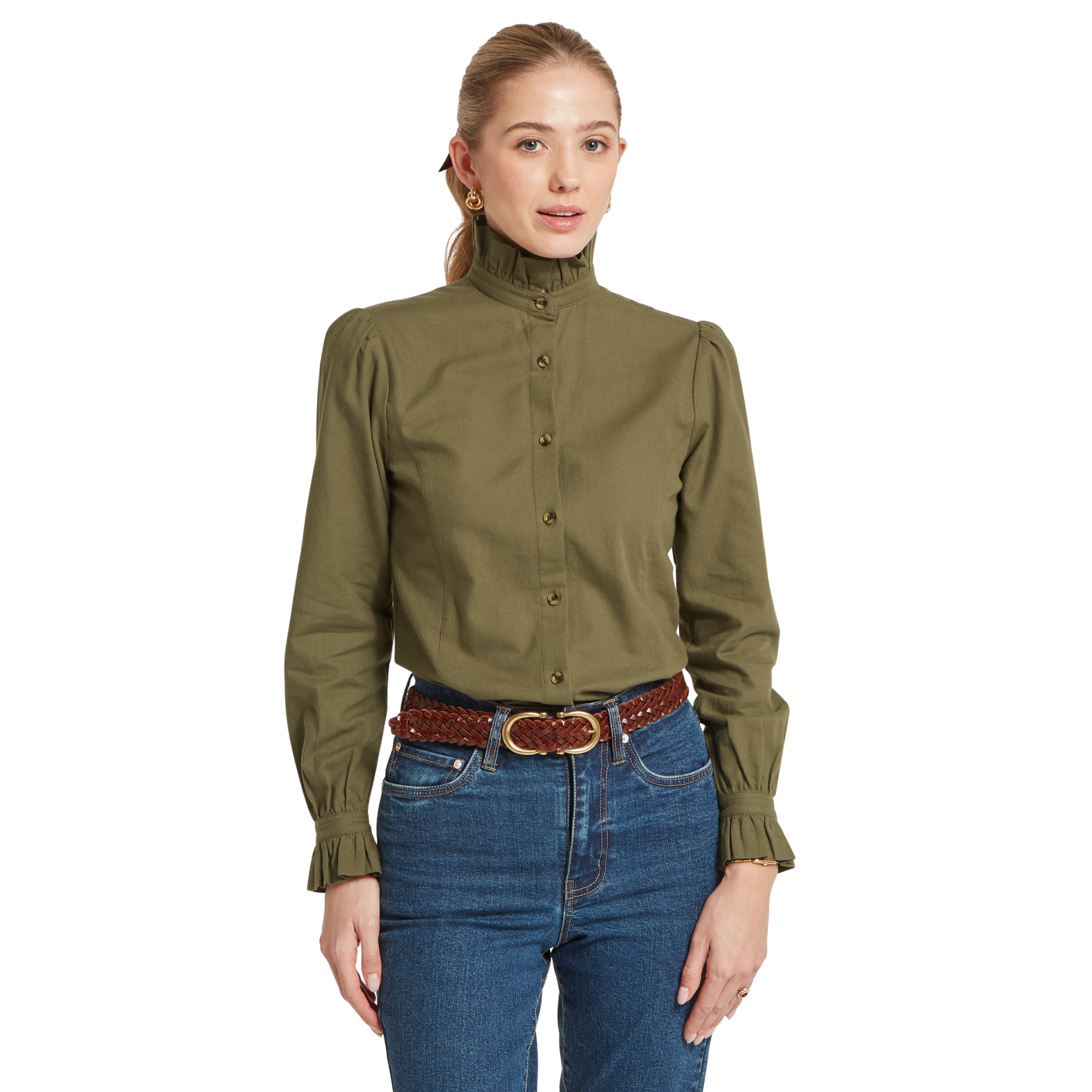 Sheringham Shirt Dark Khaki Green