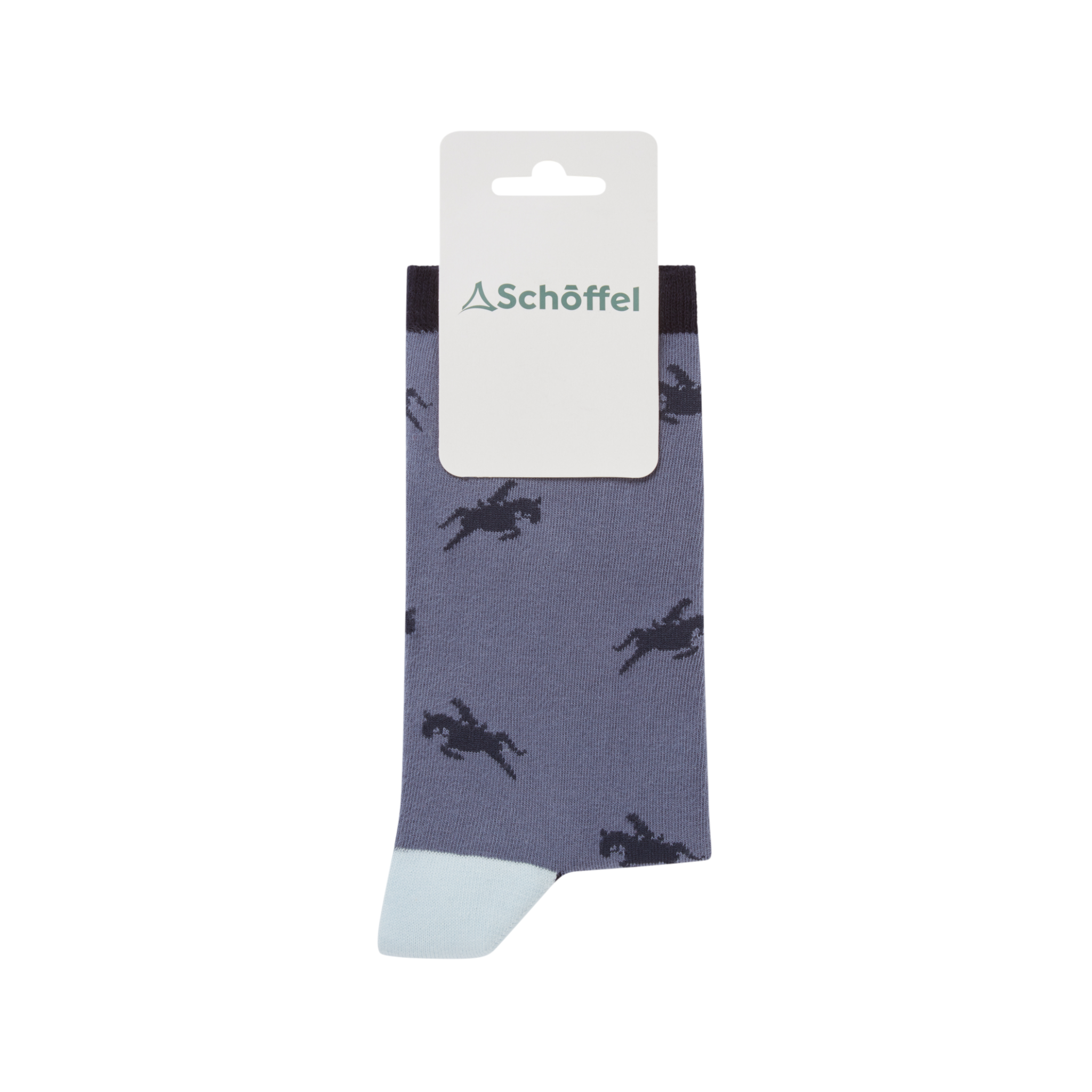 Schoffel Cotton Socks Navy Horse 4-7
