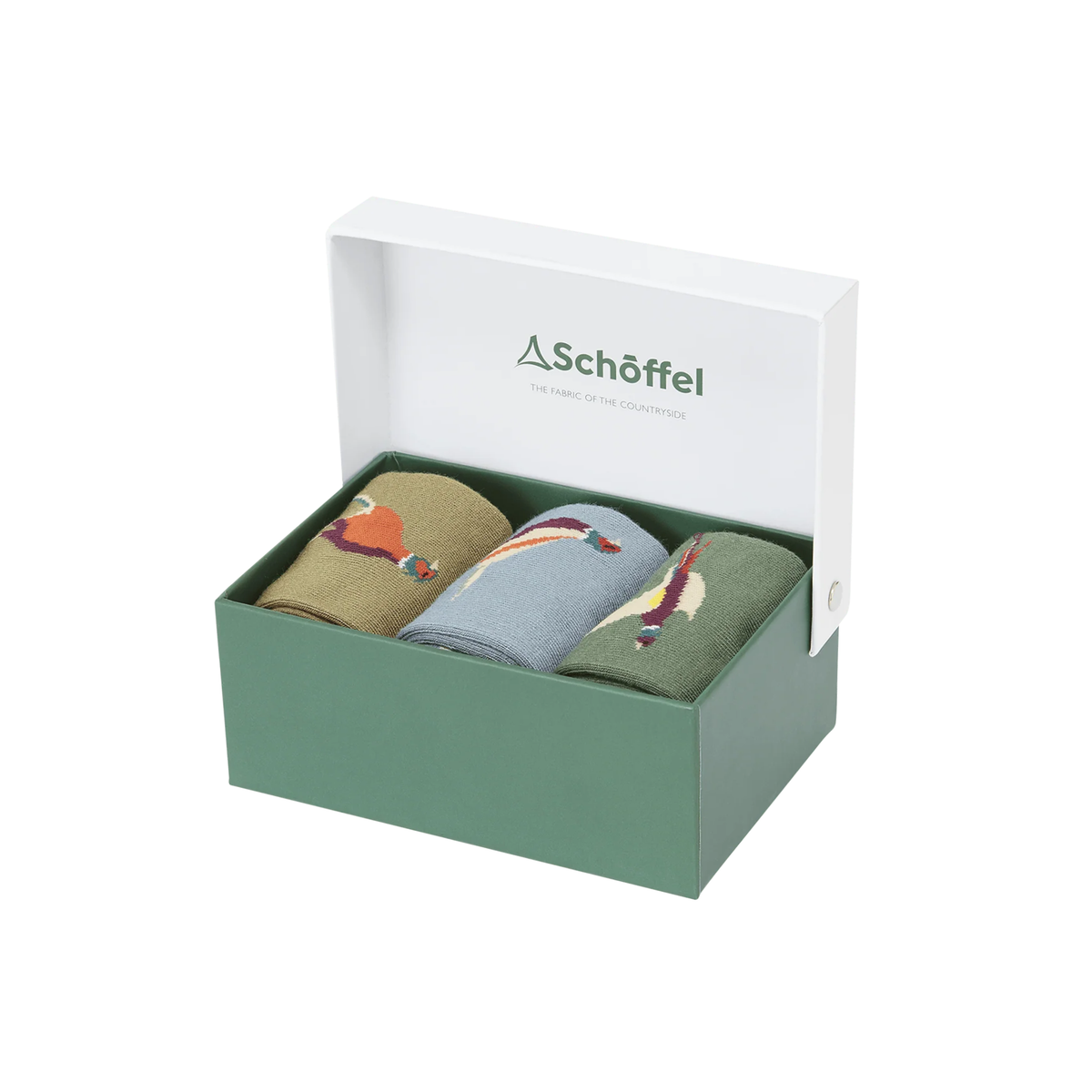 Bamboo Sock Box (Box Of 3) Lake Blue Pheasant Mix UK7-11