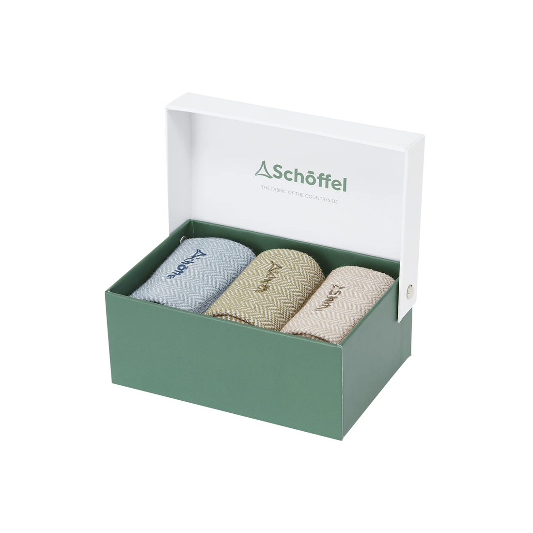 Bamboo Sock Box (Box Of 3) Port Herringbone Mix UK7-11