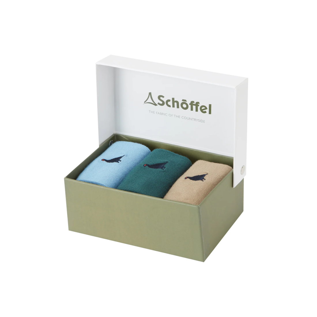 Bamboo Sock Box (Box Of 3) Ptarmigan Mix 7-11