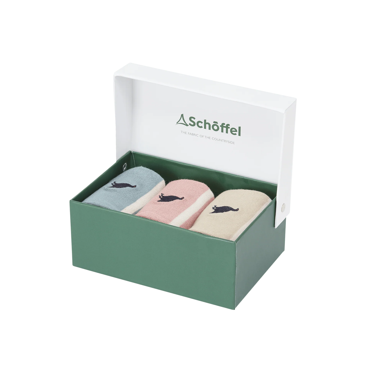 Bamboo Sock Box (Box of 3) Ptarmigan Stripe Mix UK4-7