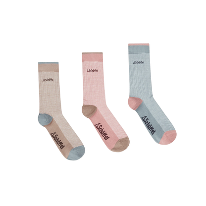 Bamboo Sock Box (Box of 3) Lake Blue Herringbone Mix UK4-7