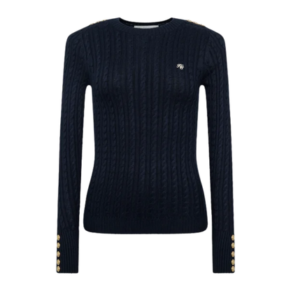 Seattle Cable Crew Knit Ink Navy