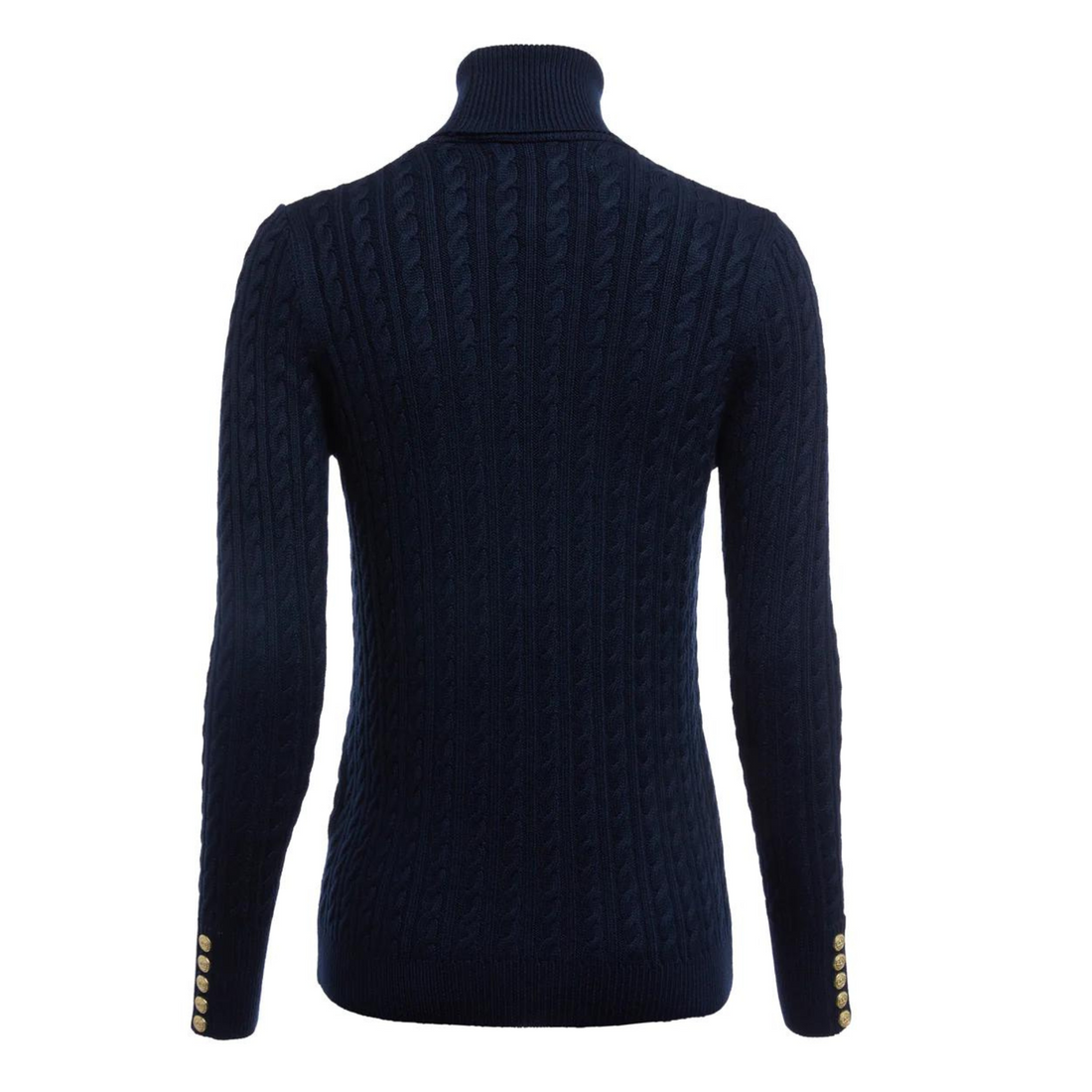 Seattle Roll Neck Cable Knit Ink Navy