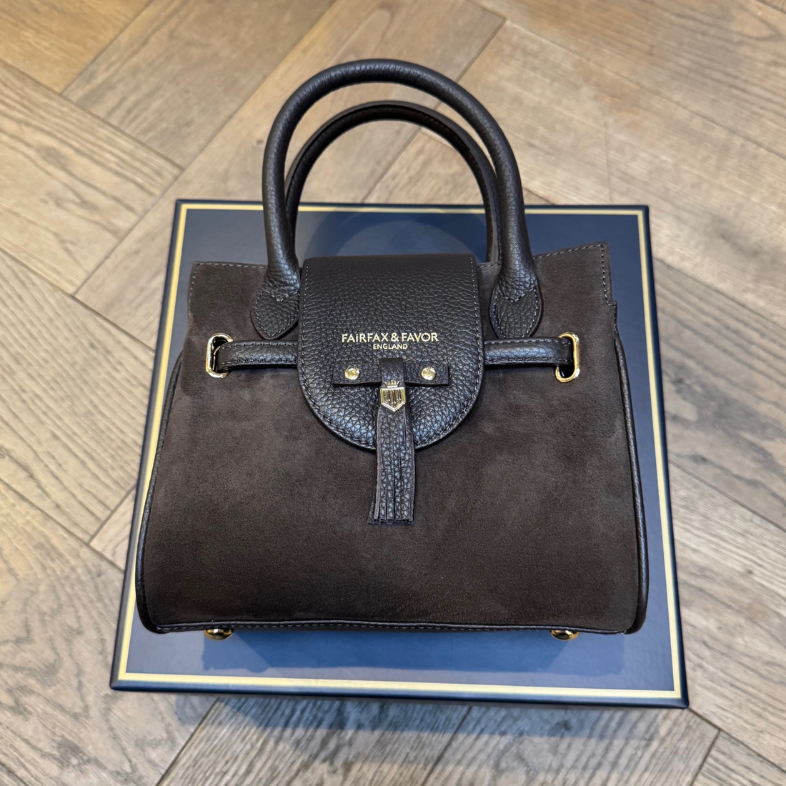 Seconds 050 Mini Windsor Handbag Chocolate Suede