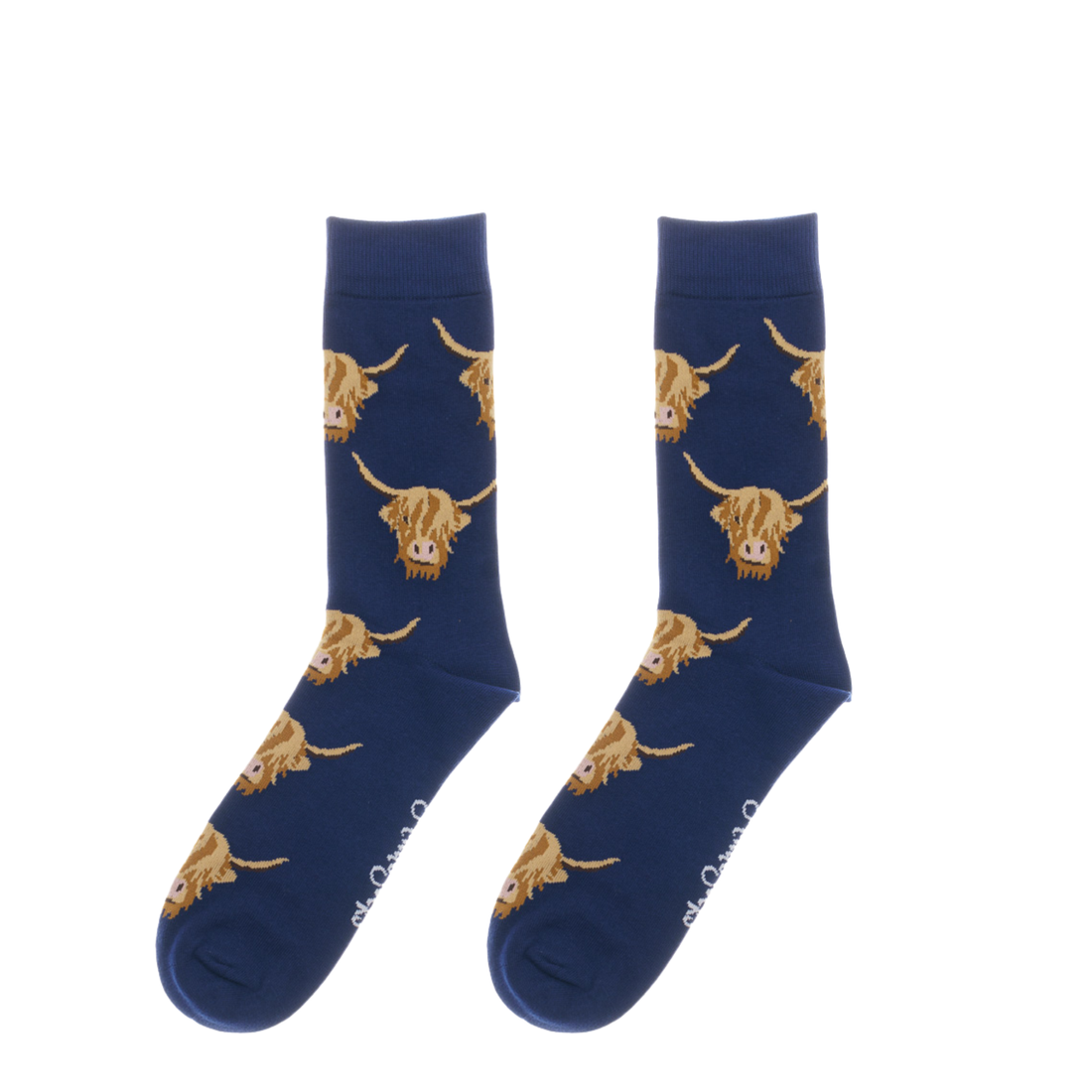 Highland Cow Socks Navy