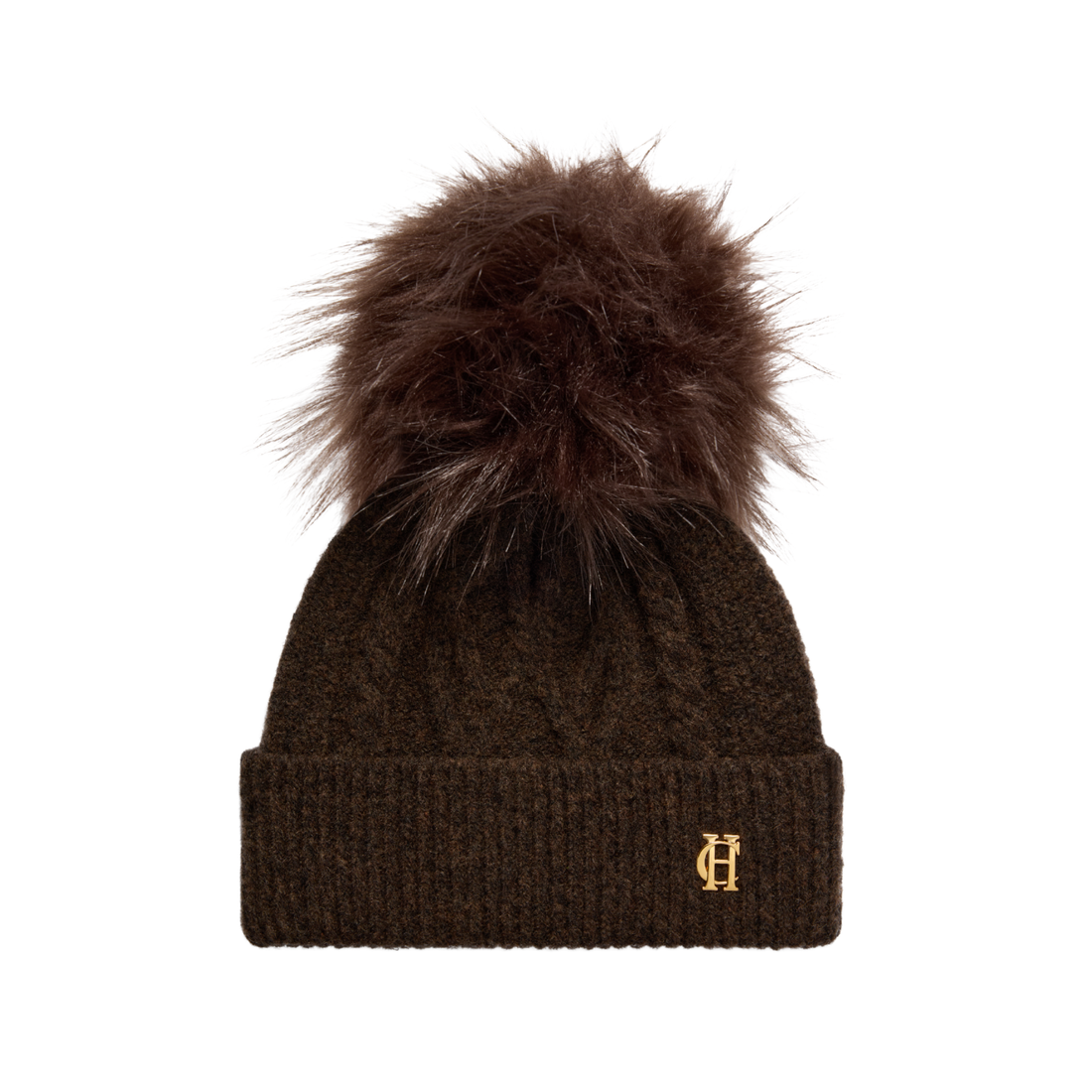 Sloane Cable Bobble Hat Chocolate