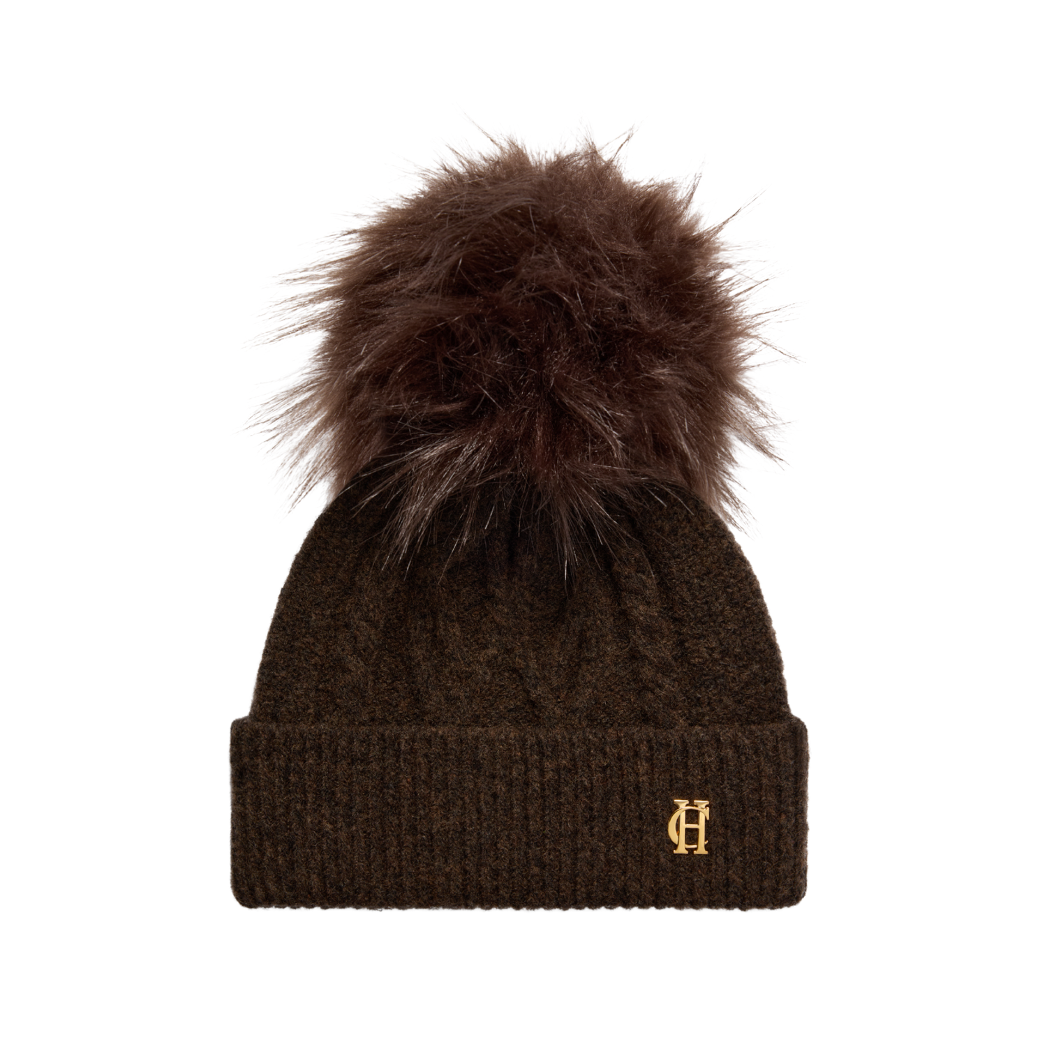 Sloane Cable Bobble Hat Chocolate