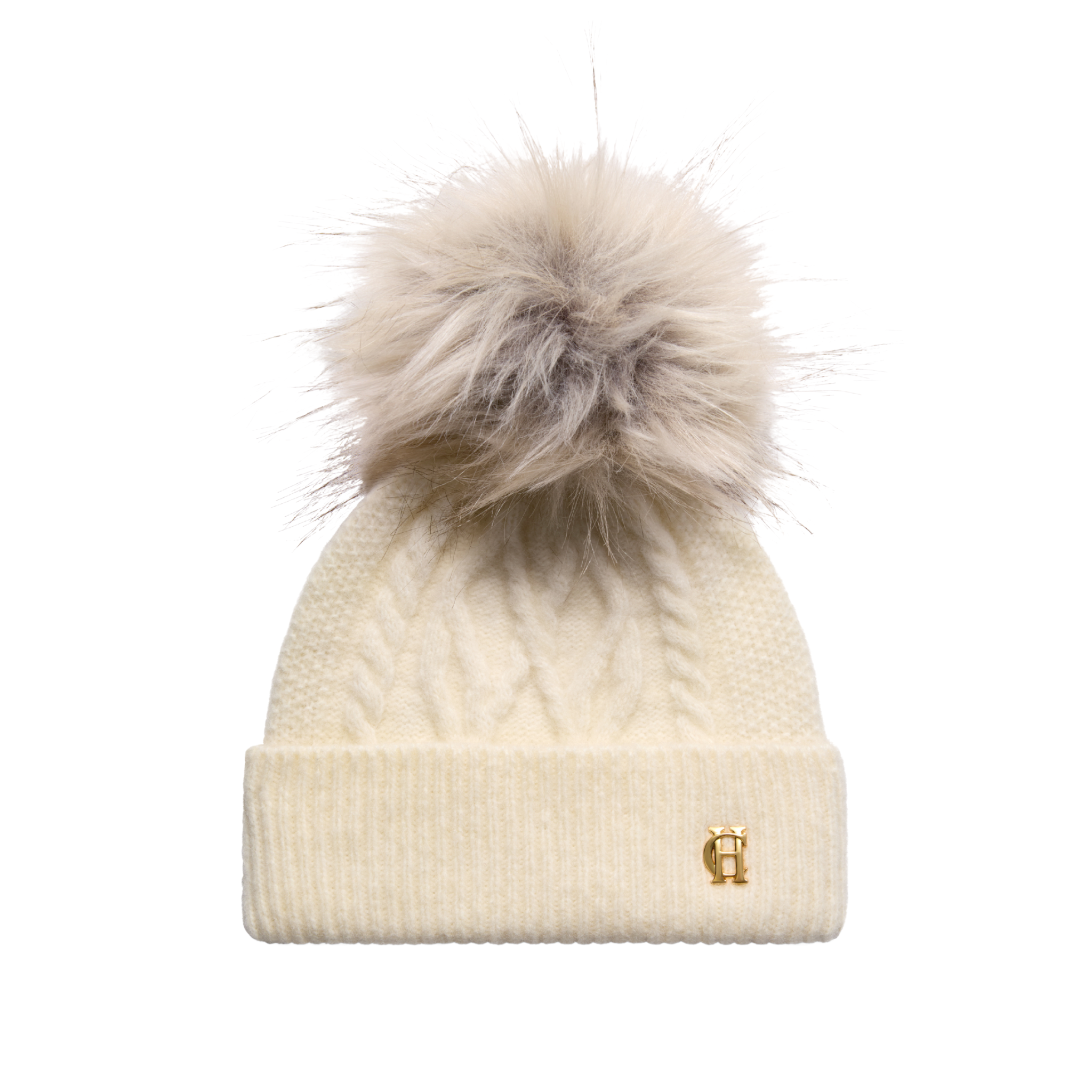 Sloane Cable Bobble Hat Cream