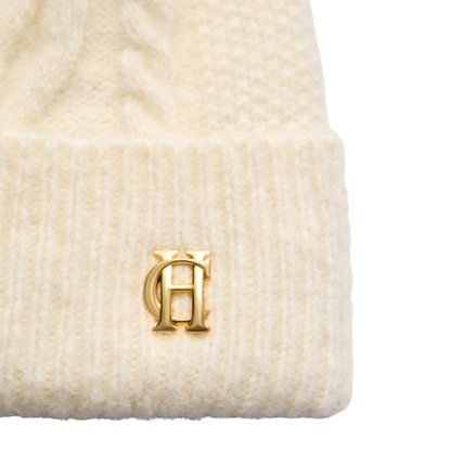 Sloane Cable Bobble Hat Cream