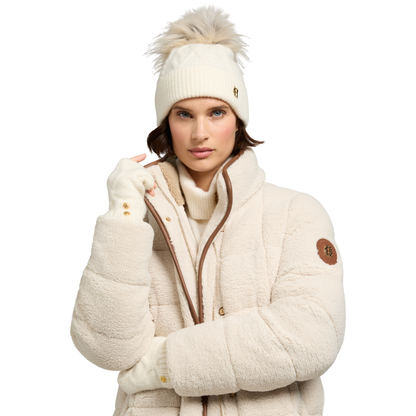 Sloane Cable Bobble Hat Cream