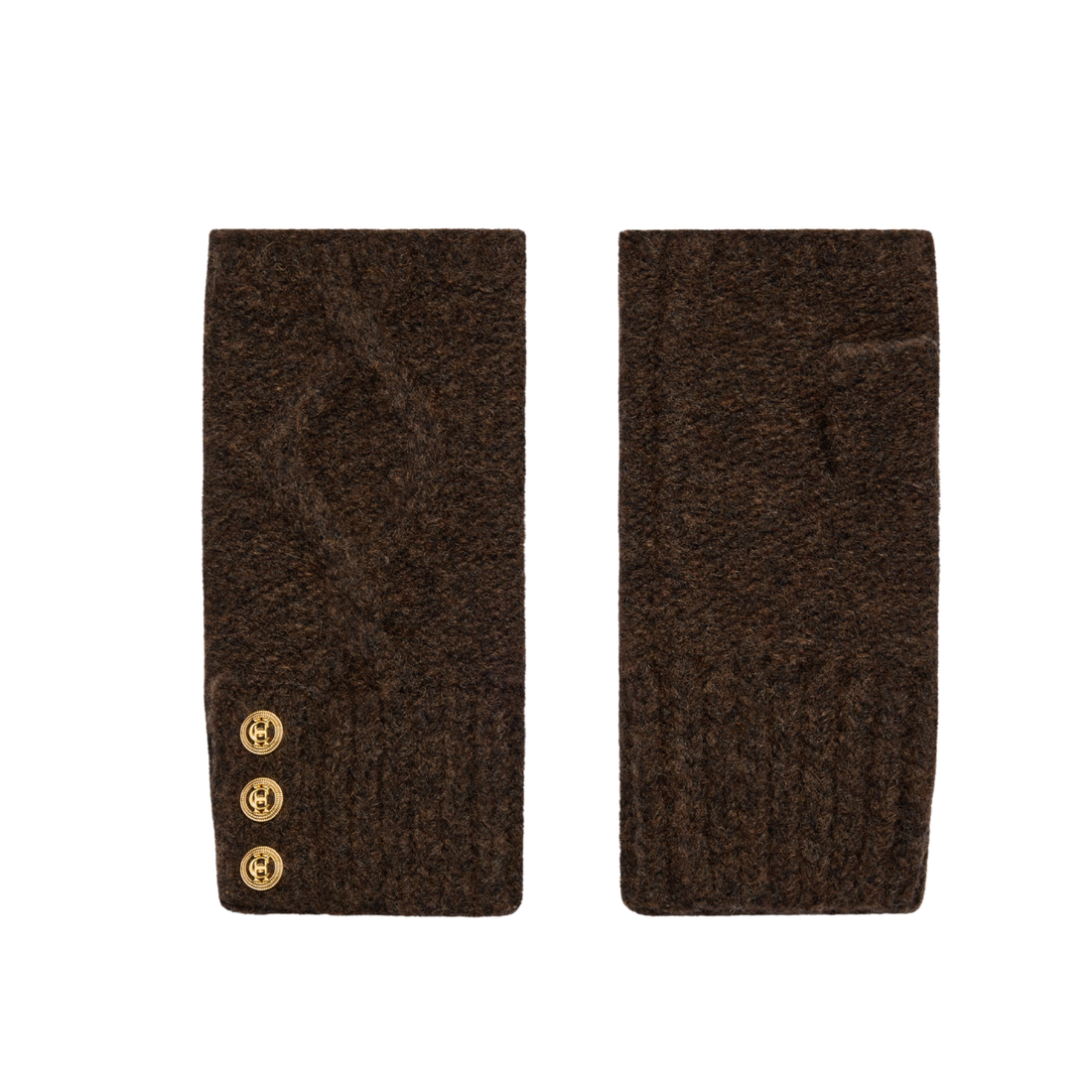 Sloane Fingerless Gloves Chocolate
