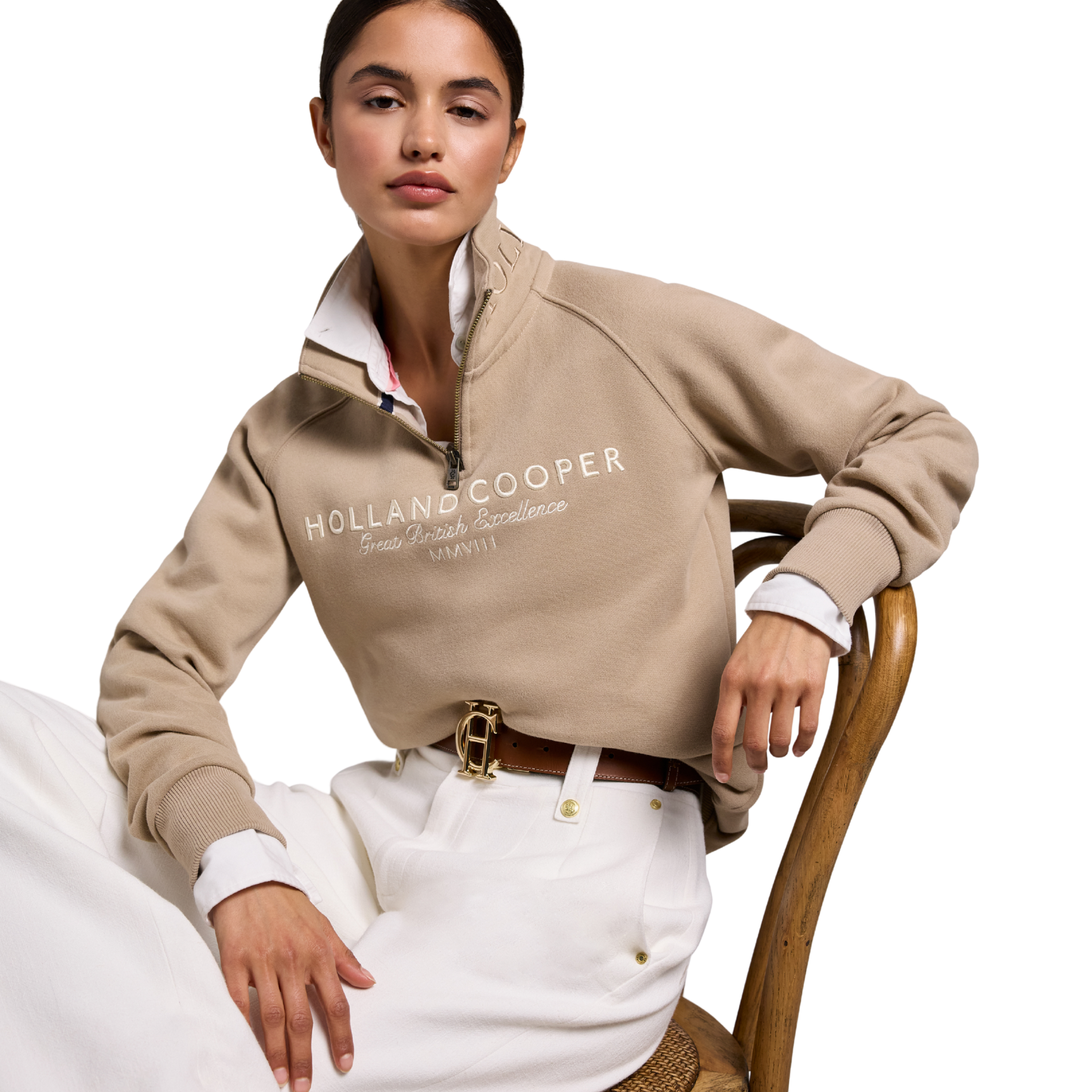 Sporting Goods Zip Henley Taupe