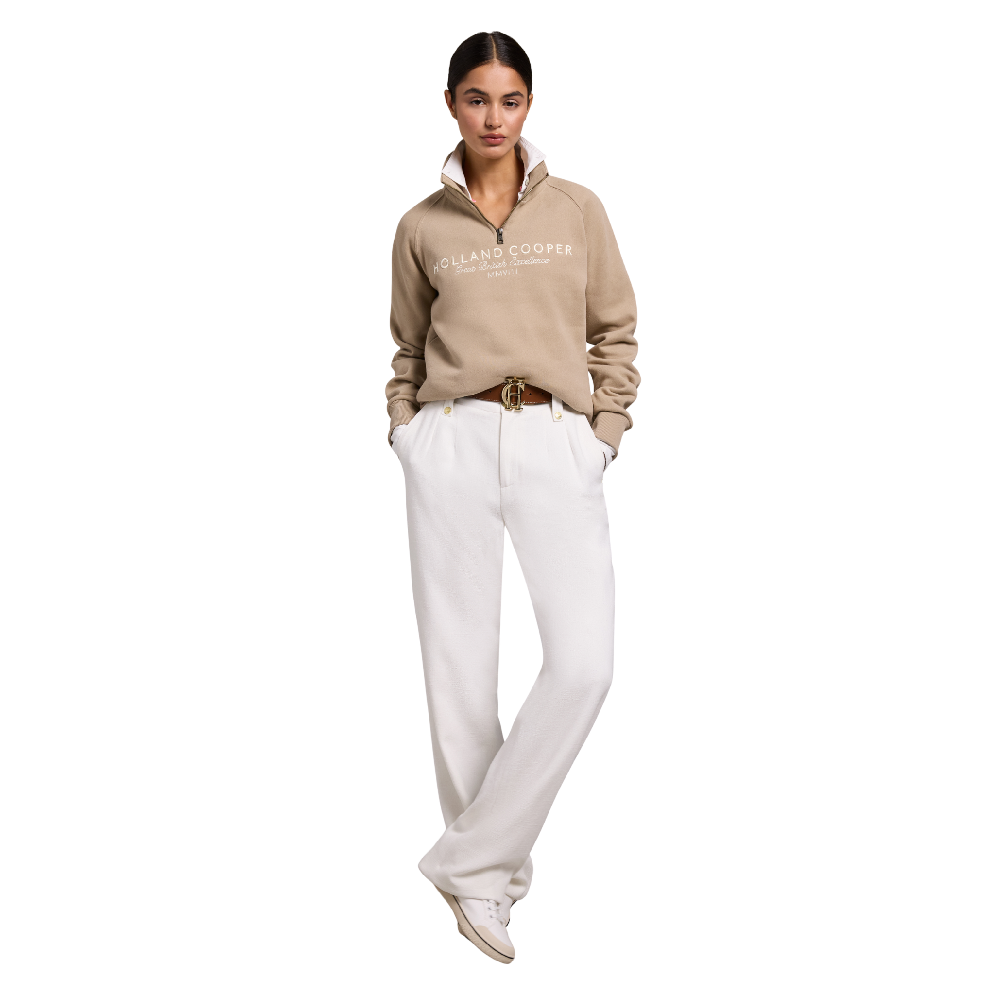 Sporting Goods Zip Henley Taupe