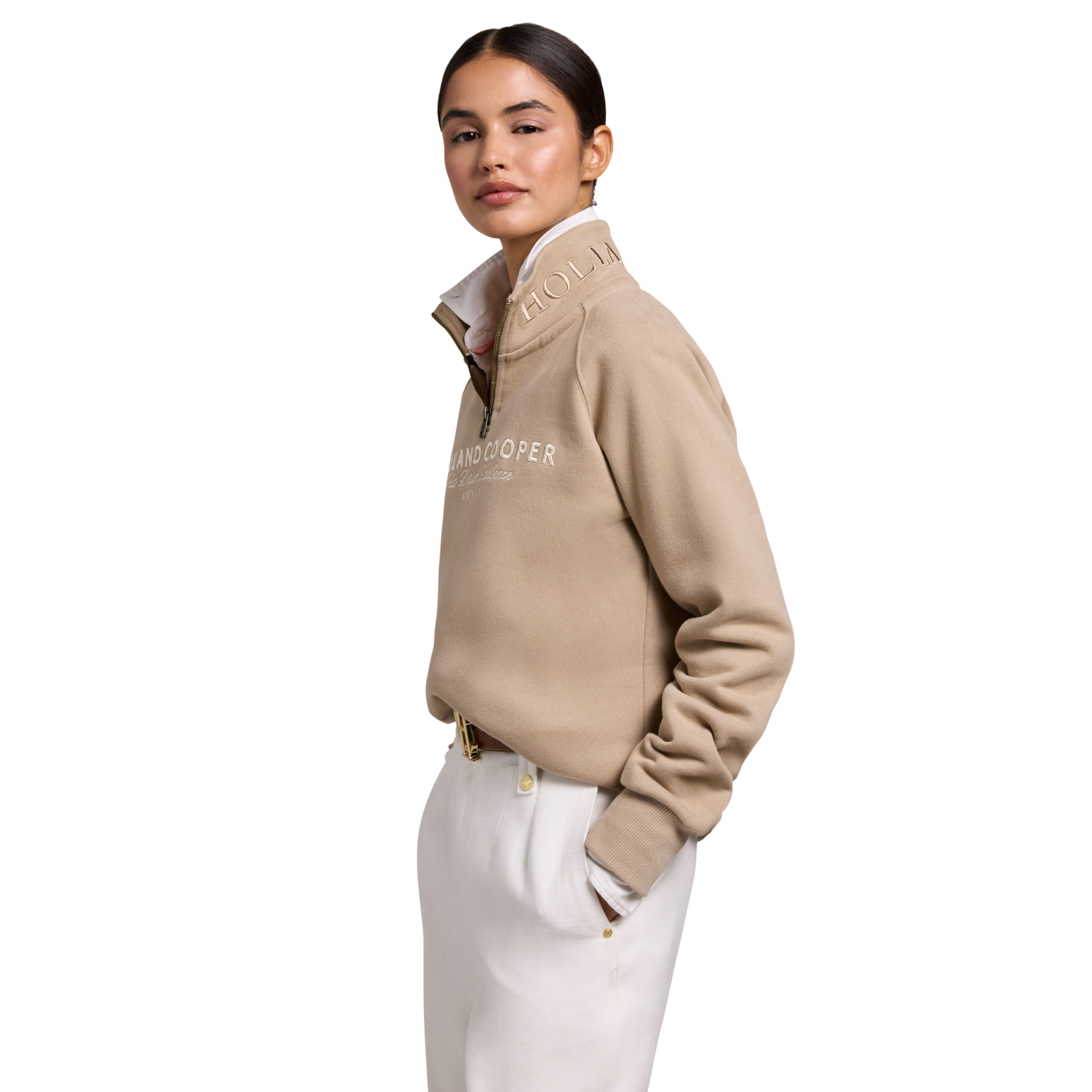 Sporting Goods Zip Henley Taupe