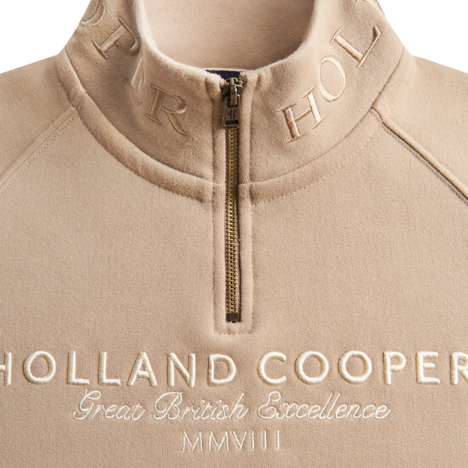 Sporting Goods Zip Henley Taupe