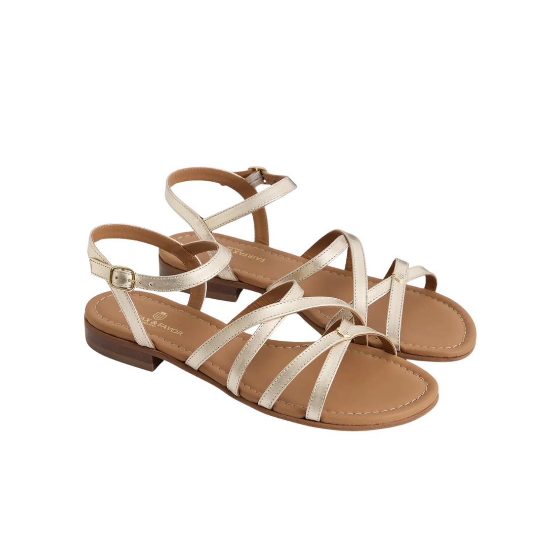 St Ives Sandal Gold Leather